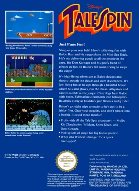 TaleSpin (World) (The Disney Afternoon Collection) (Aftermarket) (Unl) box cover back